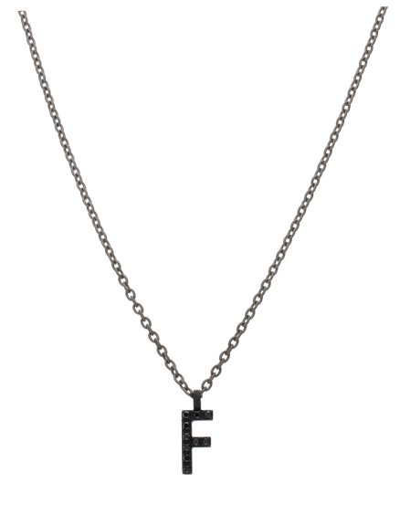 Collana Mano-J. INIZIALE in Titanio Diamante Black 0.16 Ct TNCLF1001_45 - TNCLF1001_45
